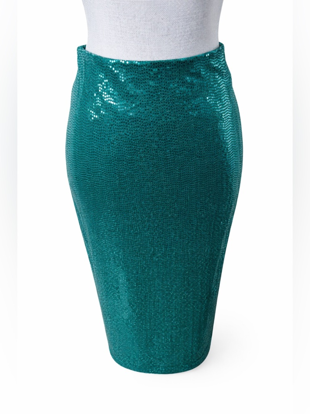 Renee C Teal Sequin Midi Pencil Skirt NWT Size M